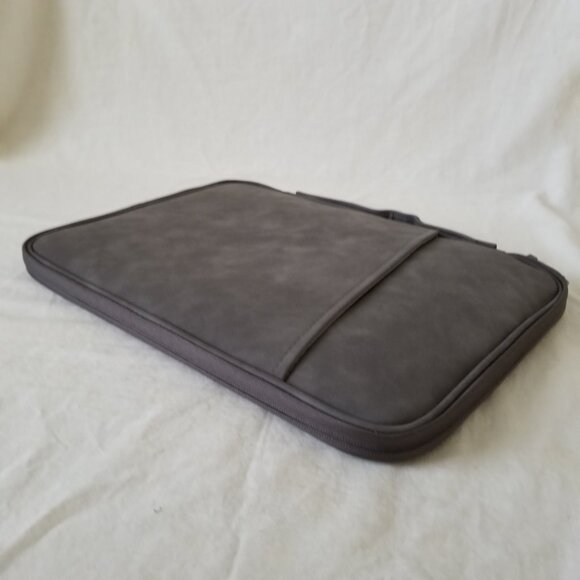 NEW! Faux Leather Laptop Computer Carrying Case w/Plush Pocket & Velcro Strap - Picture 15 of 15